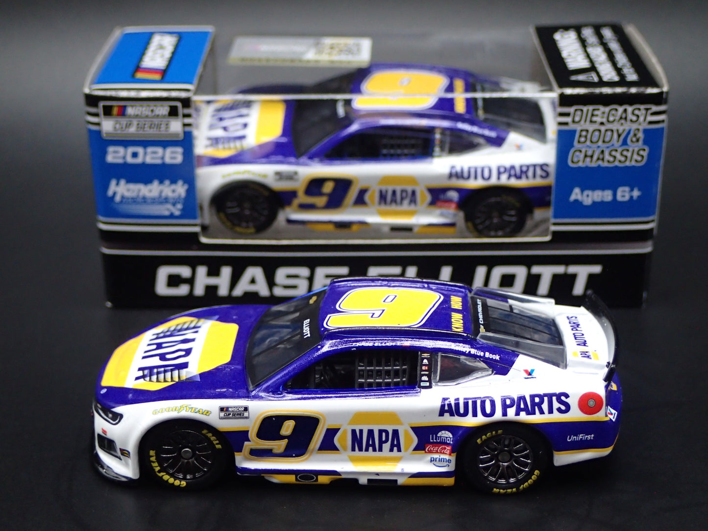 2026 26 CHEVROLET 9 CHASE ELLIOTT NAPA NASCAR 1:64 SCALE DIORAMA DIECAST CAR