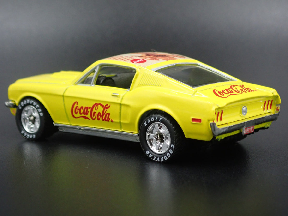 1968 68 FORD MUSTANG COCA COLA COBRA JET YELLOW 1:64 SCALE DIECAST MODEL CAR-Burning Rubber Toy Company