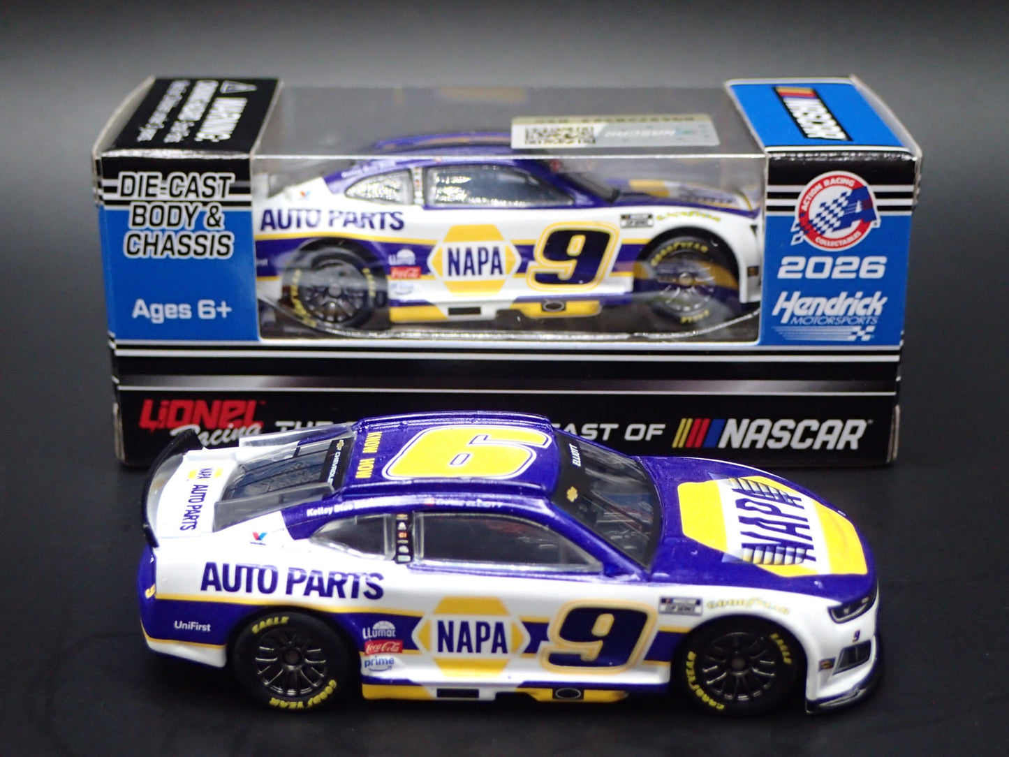 2026 26 CHEVROLET 9 CHASE ELLIOTT NAPA NASCAR 1:64 SCALE DIORAMA DIECAST CAR