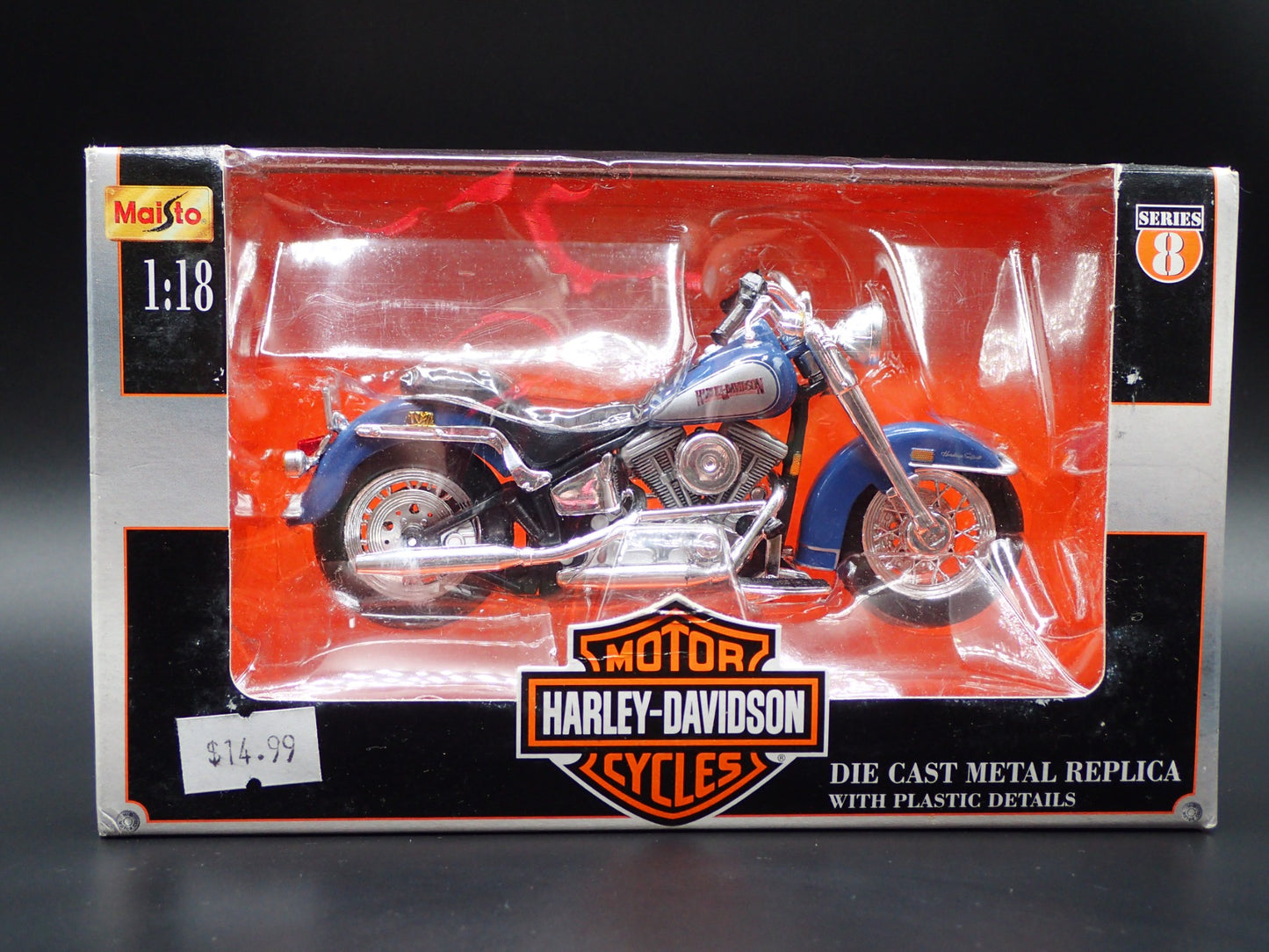 1986 86 FLST HERITAGE SOFTAIL EVOLUTION HARLEY DAVIDSON MOTORCYCLE MAISTO 8 1/18