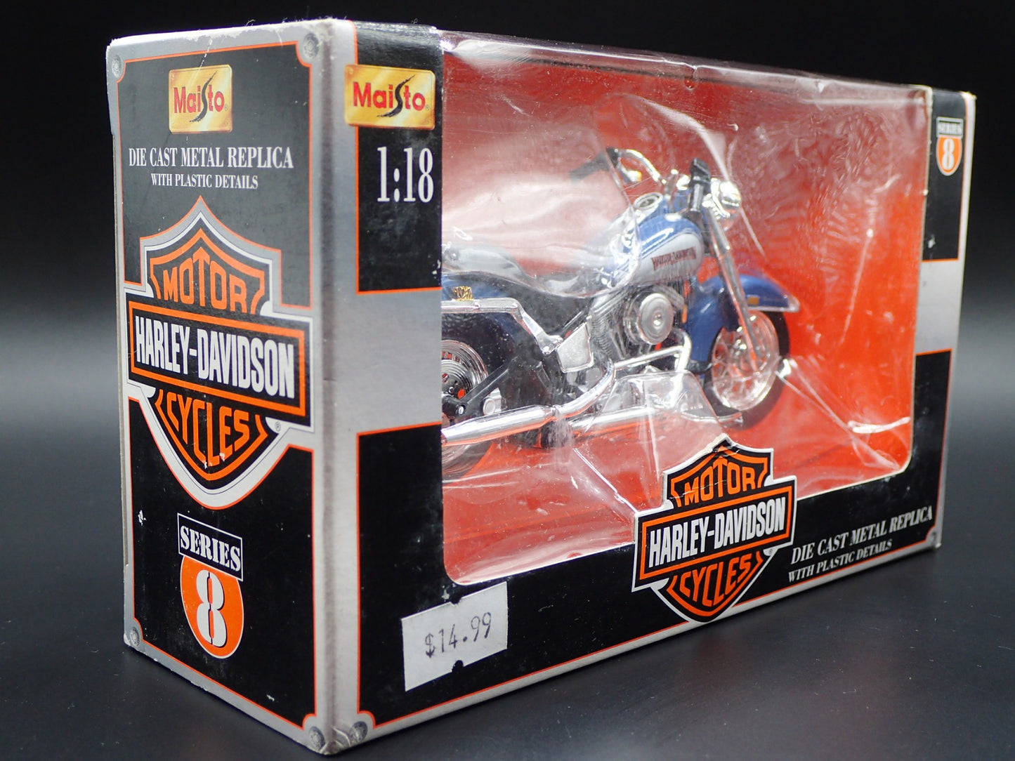 1986 86 FLST HERITAGE SOFTAIL EVOLUTION HARLEY DAVIDSON MOTORCYCLE MAISTO 8 1/18