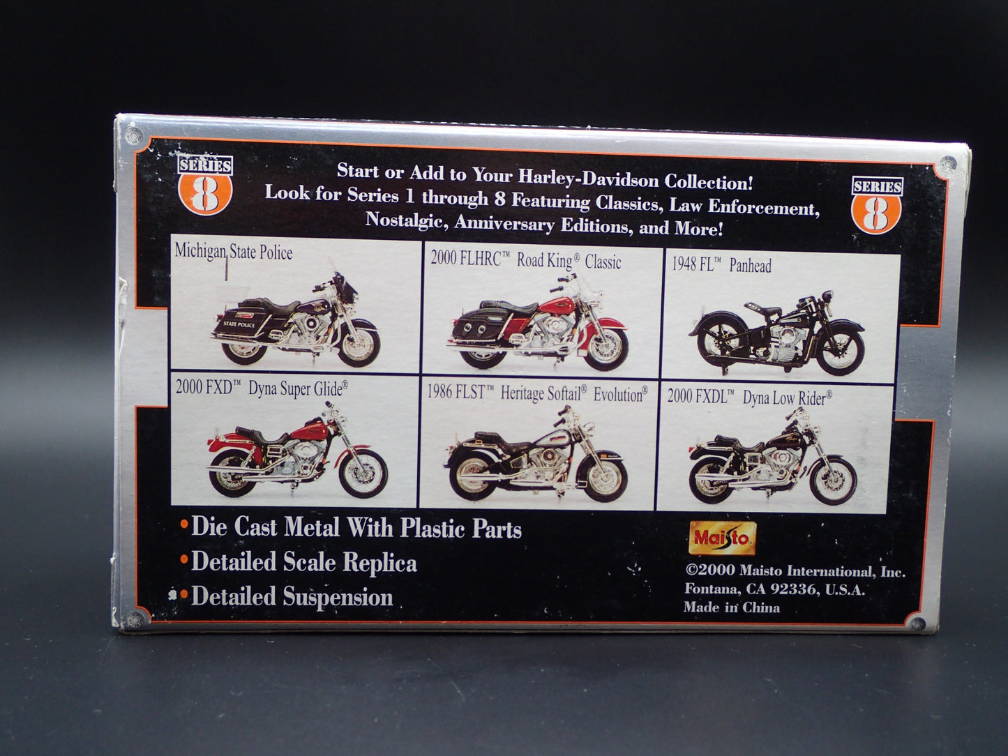 1986 86 FLST HERITAGE SOFTAIL EVOLUTION HARLEY DAVIDSON MOTORCYCLE MAISTO 8 1/18