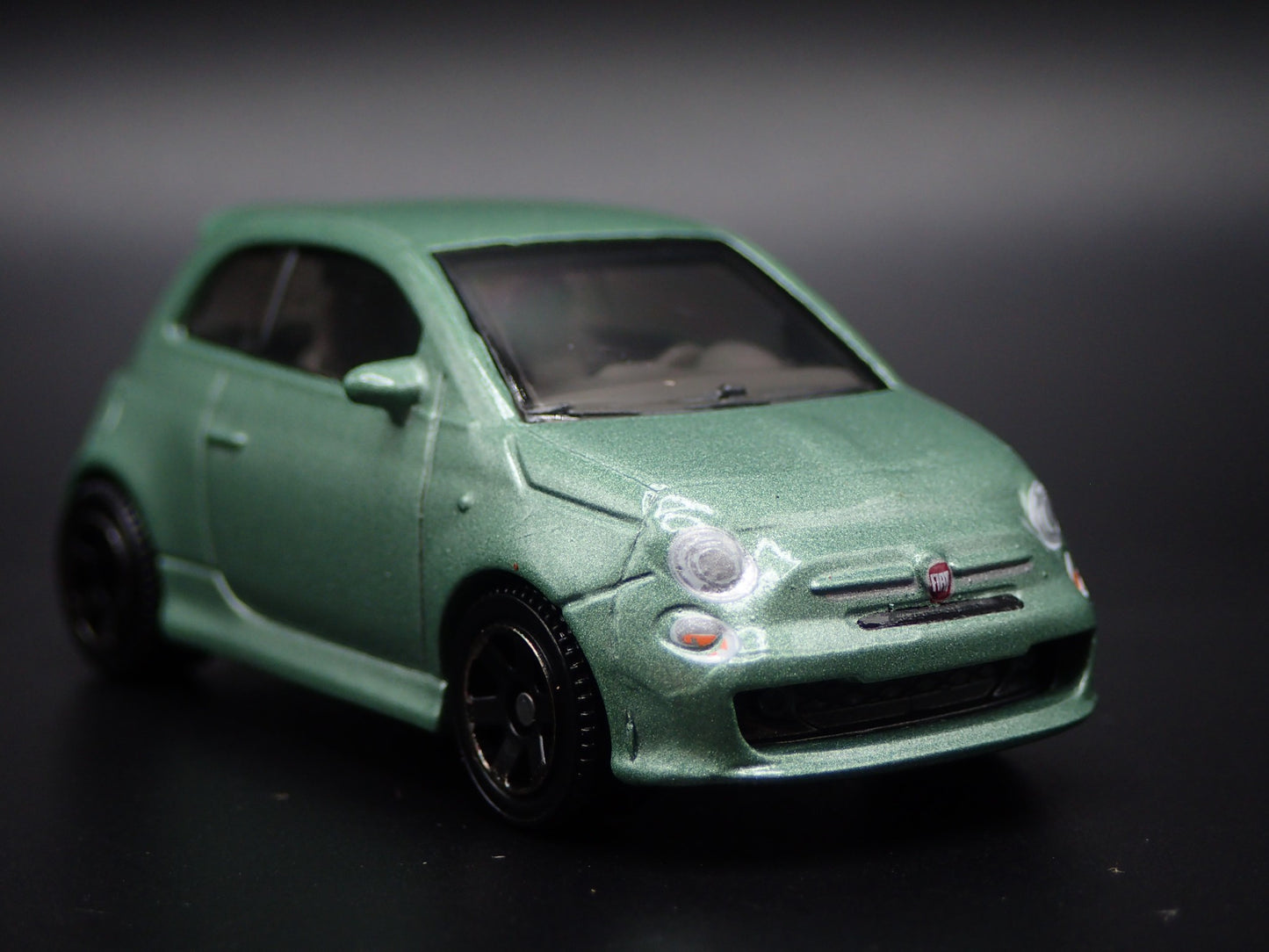 2007-2025 FIAT 500 TURBO GREEN 1/64 SCALE COLLECTIBLE DIORAMA DIECAST MODEL CAR