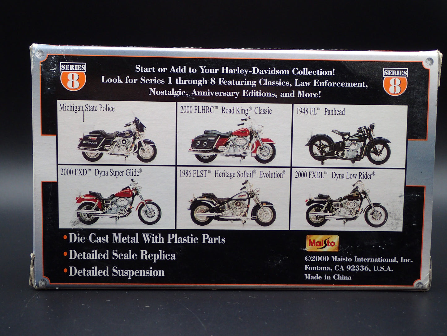 2000 00 FXDX DYNA SUPER GLIDE SPORT HARLEY DAVIDSON MOTORCYCLE MAISTO 8 1/18