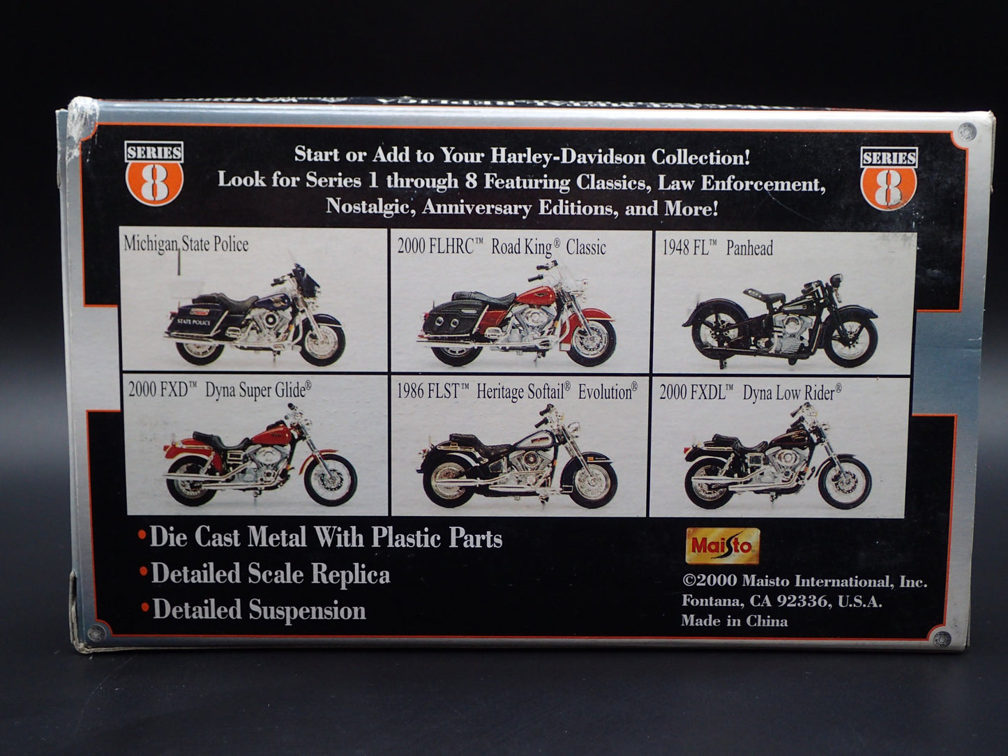 2000 FLHRC ROAD KING HARLEY DAVIDSON MOTORCYCLE MAISTO SERIES 8 1:18 MODEL BIKE