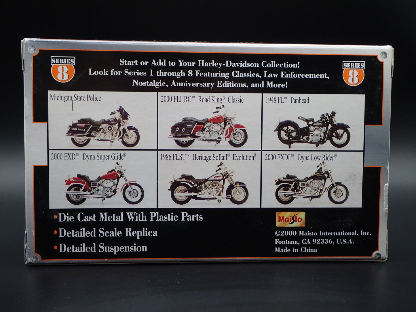 1948 48 FL PANHEAD HARLEY DAVIDSON MOTORCYCLE H-D 1:18 DIECAST MODEL SERIES 8