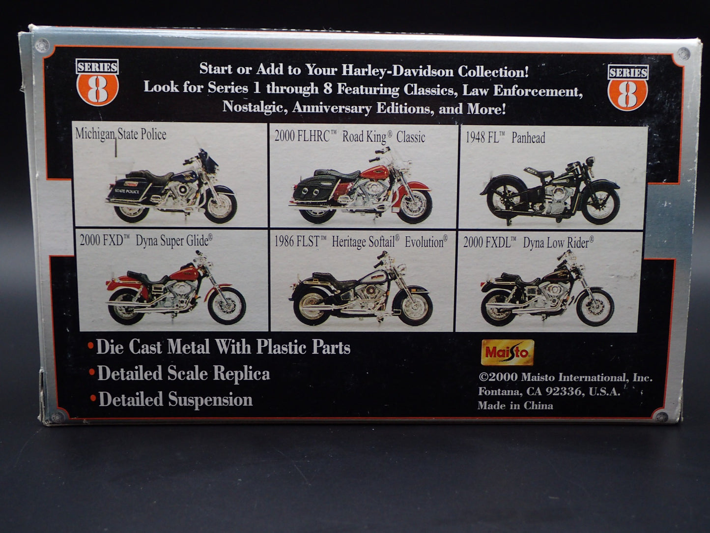 MICHIGAN STATE TROOPER HARLEY DAVIDSON MAISTO 1/18 MOTORCYCLE MODEL SERIES 8