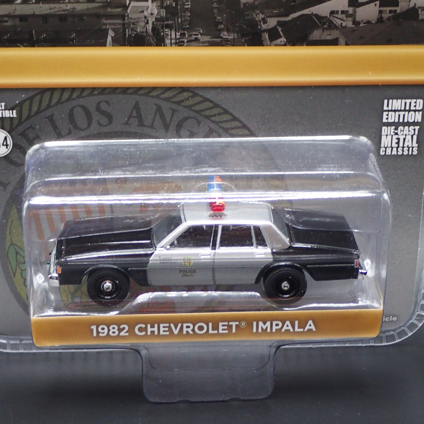 2024 GREENLIGHT RAW GREEN MACHINE CHASE 1982 CHEVROLET IMPALA LAPD HOBBY EXCL