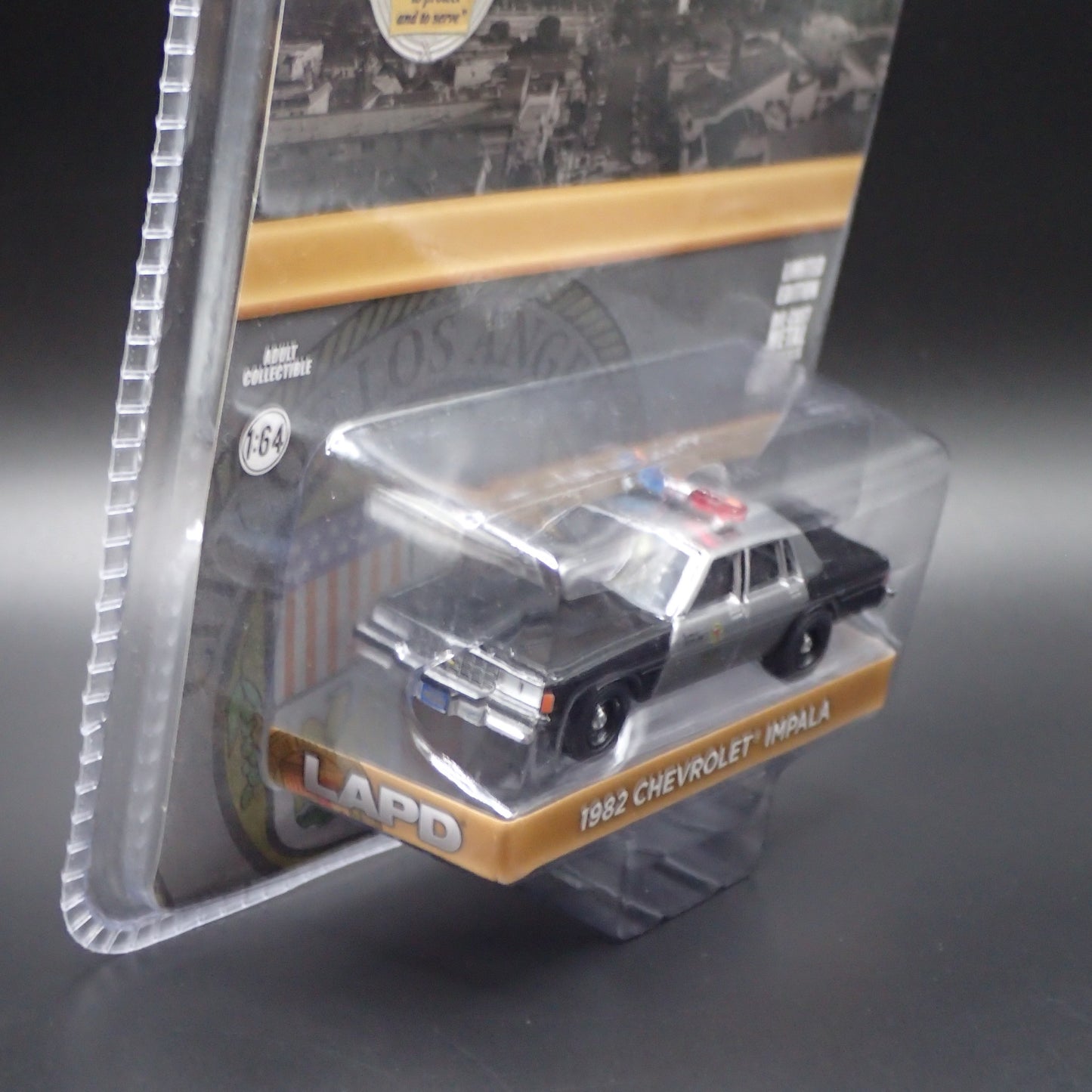 2024 GREENLIGHT RAW GREEN MACHINE CHASE 1982 CHEVROLET IMPALA LAPD HOBBY EXCL