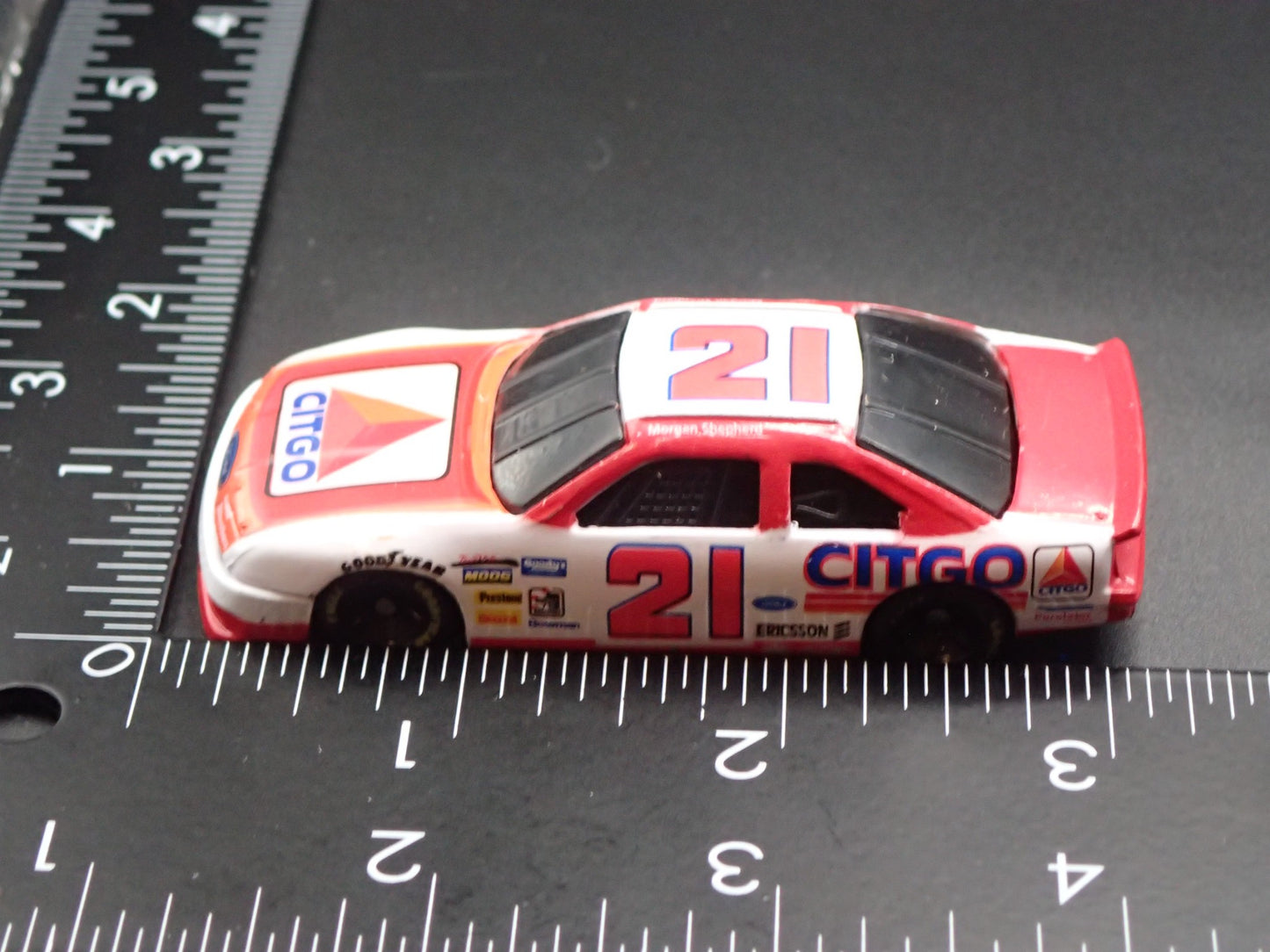 1993 93 FORD THUNDERBIRD 21 MORGAN SHEPHERD NASCAR 1/64 SCALE DIECAST MODEL CAR