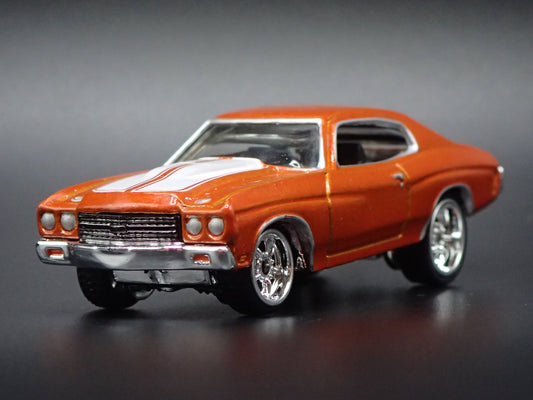 1970 70 CHEVY CHEVROLET CHEVELLE ORANGE 1:64 SCALE DIORAMA DIECAST MODEL CAR