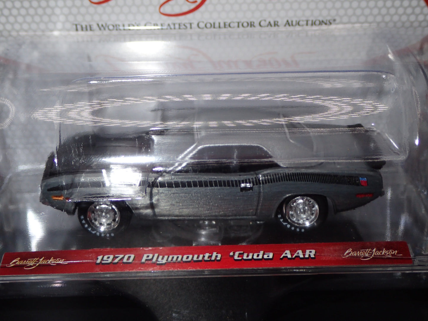 2025 GREENLIGHT 1970 PLYMOUTH CUDA AAR BARRETT JACKSON 16 1:64 RAW SUPER CHASE