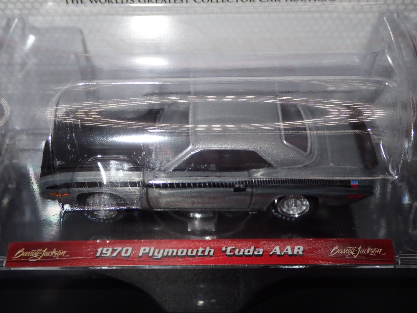 2025 GREENLIGHT 1970 PLYMOUTH CUDA AAR BARRETT JACKSON 16 1:64 RAW SUPER CHASE