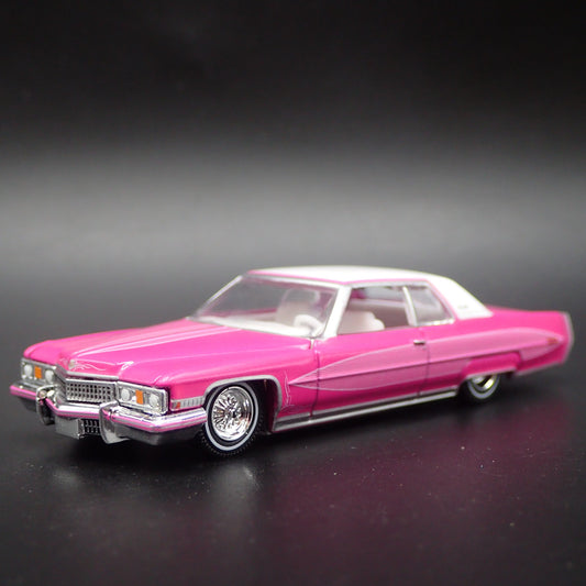 1973 CADDY CADILLAC COUPE DEVILLE LOWRIDER 1/64 SCALE DIORAMA DIECAST MODEL CAR-Burning Rubber Toy Company