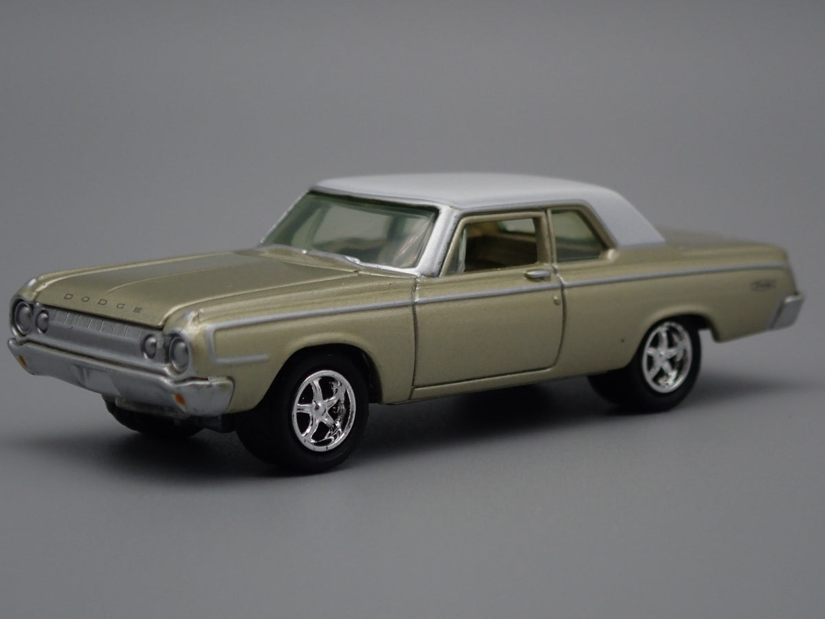 1964 64 DODGE 330 GOLD 1/64 SCALE COLLECTIBLE DIORAMA DIECAST MODEL CAR