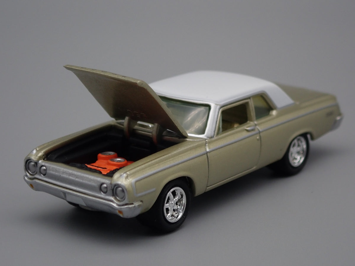 1964 64 DODGE 330 GOLD 1/64 SCALE COLLECTIBLE DIORAMA DIECAST MODEL CAR