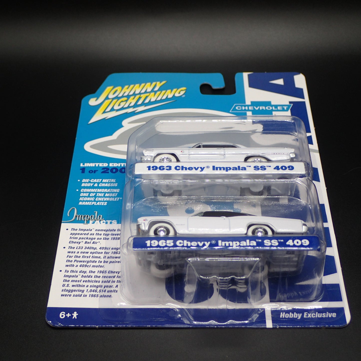 2020 JOHNNY JL WHITE LIGHTNING 1963 & 1965 CHEVY IMPALA SS 409 2 PACK CHASE RARE
