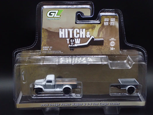 1950 DODGE POWER WAGON & CARGO TRAILER 2025 GREENLIGHT RAW CHASE HITCH & TOW 32