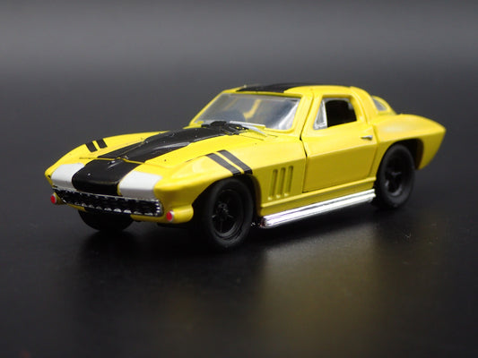1966 66 CHEVY CHEVROLET CORVETTE 427 YELLOW 1:64 SCALE DIORAMA DIECAST MODEL CAR