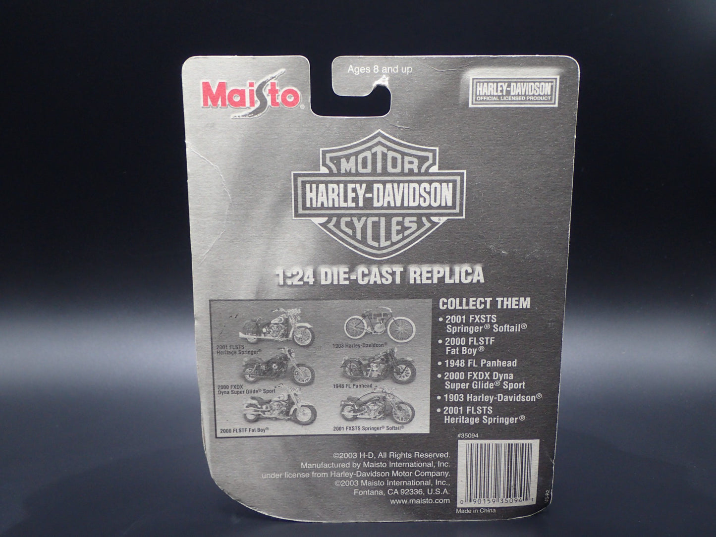 1948 48 FL PANHEAD HARLEY DAVIDSON MOTORCYCLE H-D 1:24 DIECAST MOTORCYCLE MODEL