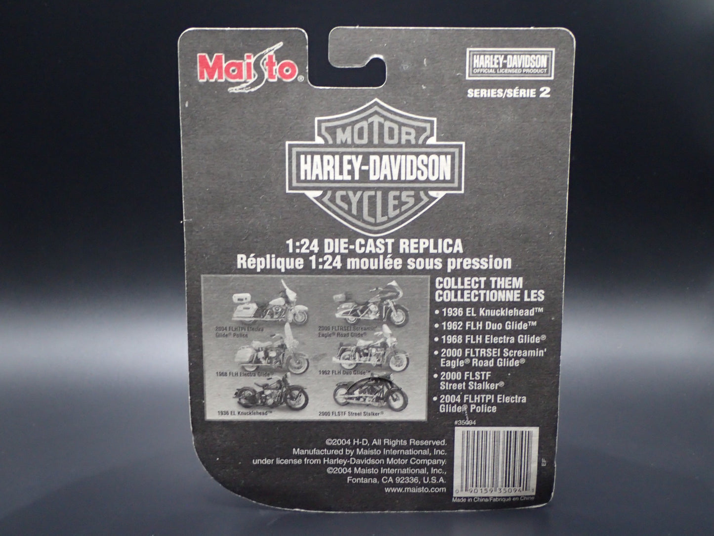 1968 FLH ELECTRA GLIDE HARLEY DAVIDSON MOTORCYCLE H-D MAISTO 1:24 DIECAST MODEL