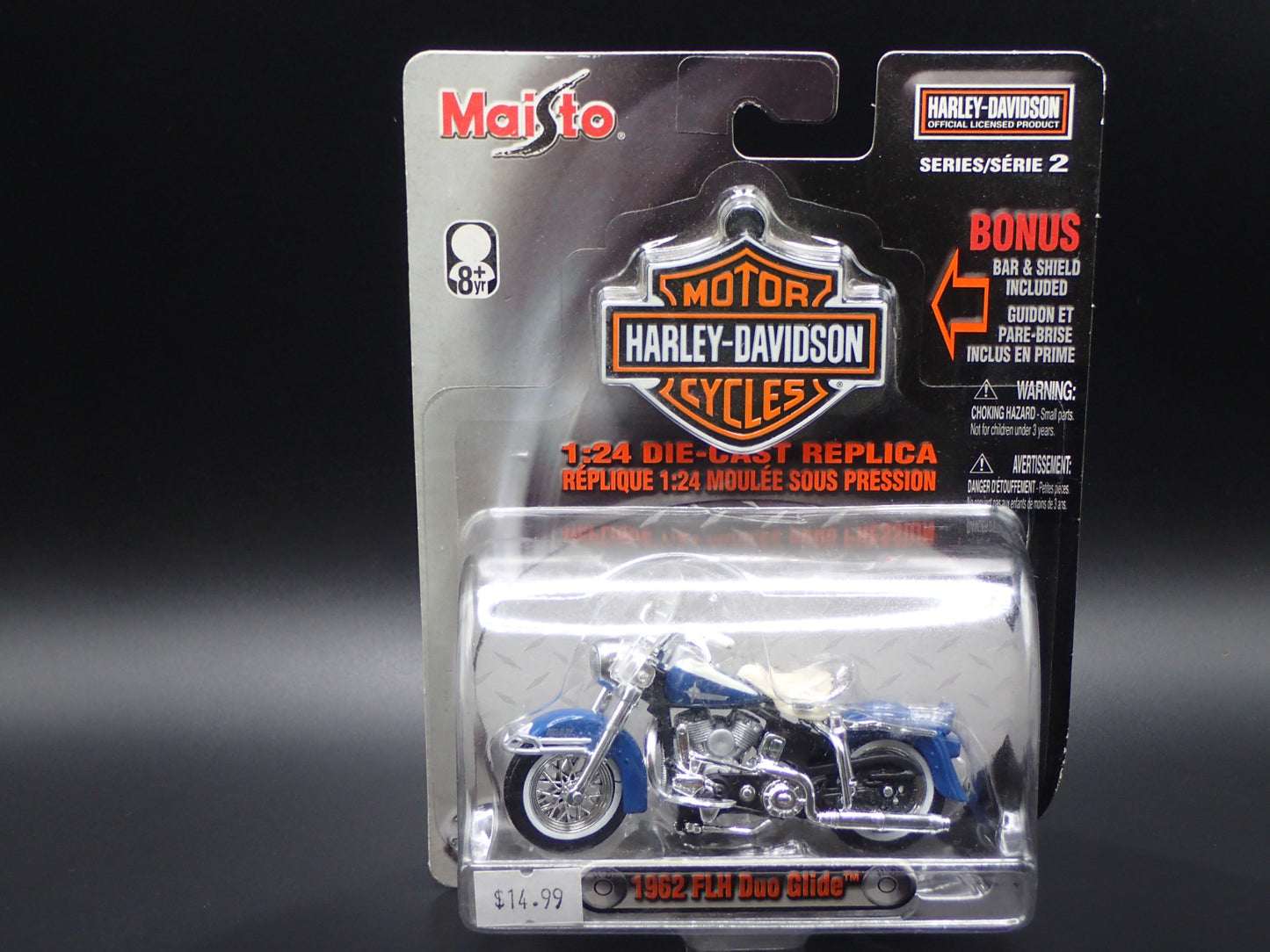 1962 62 FLH DUO GLIDE HARLEY DAVIDSON MOTORCYCLE MAISTO 1:24 DIECAST MODEL BIKE