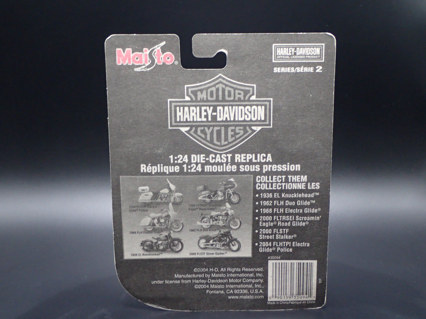 1962 62 FLH DUO GLIDE HARLEY DAVIDSON MOTORCYCLE MAISTO 1:24 DIECAST MODEL BIKE