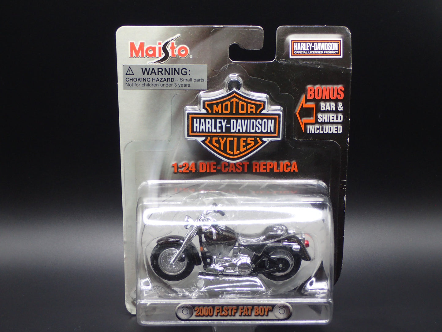 2000 00 FLSTF FAT BOY HARLEY DAVIDSON MOTORCYCLE HD 1:24 SCALE DIECAST MODEL