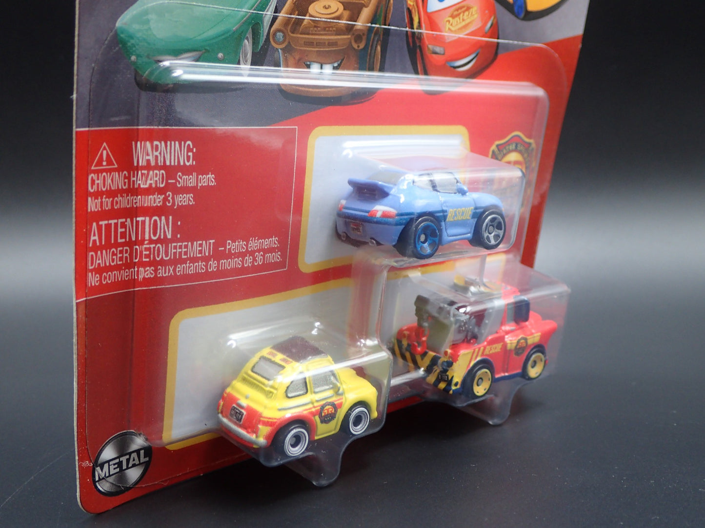 2025 DISNEY PIXAR CARS MINI RACERS 3 PACK SALLY, LUIGI , MATER RACE & RESCUE