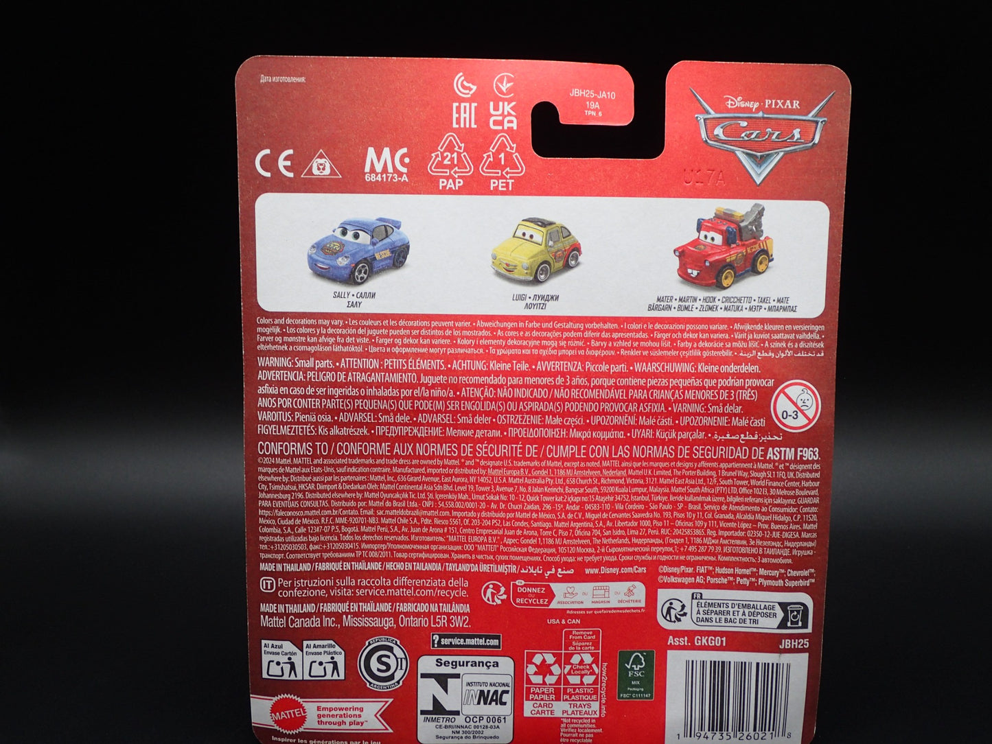 2025 DISNEY PIXAR CARS MINI RACERS 3 PACK SALLY, LUIGI , MATER RACE & RESCUE