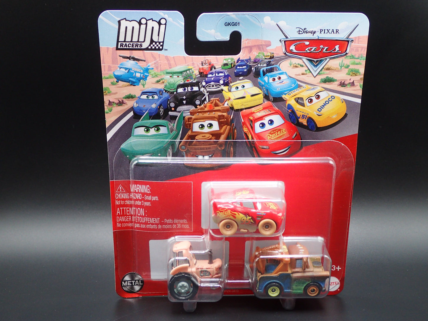 2025 DISNEY PIXAR CARS MINI RACERS 3 PACK MCQUEEN, MATER, TRACTOR DIECAST MICRO
