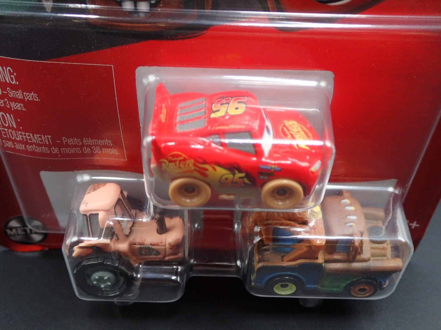 2025 DISNEY PIXAR CARS MINI RACERS 3 PACK MCQUEEN, MATER, TRACTOR DIECAST MICRO