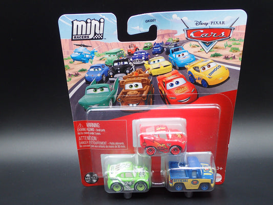 2025 DISNEY PIXAR CARS MINI RACERS 3 PACK MCQUEEN, BRICK, HOOVER DIECAST MICRO