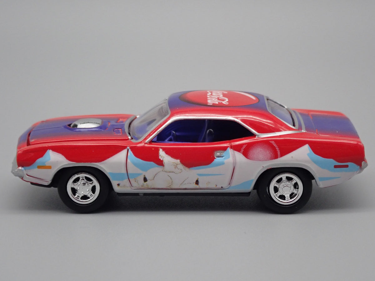 1970 PLYMOUTH CUDA COCA-COLA COKE RARE 1:64 SCALE COLLECTIBLE DIECAST MODEL CAR-Burning Rubber Toy Company
