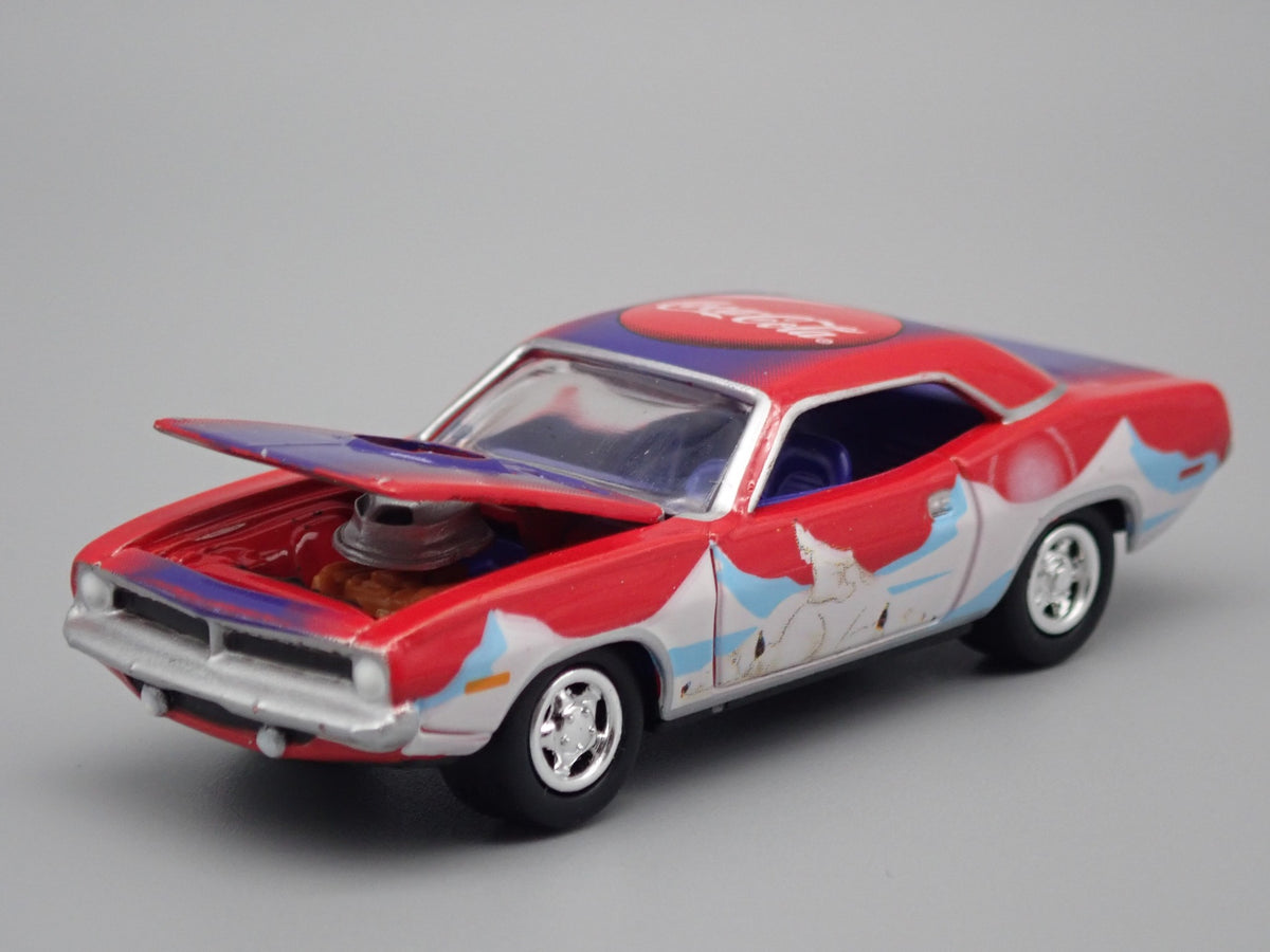 1970 PLYMOUTH CUDA COCA-COLA COKE RARE 1:64 SCALE COLLECTIBLE DIECAST MODEL CAR-Burning Rubber Toy Company