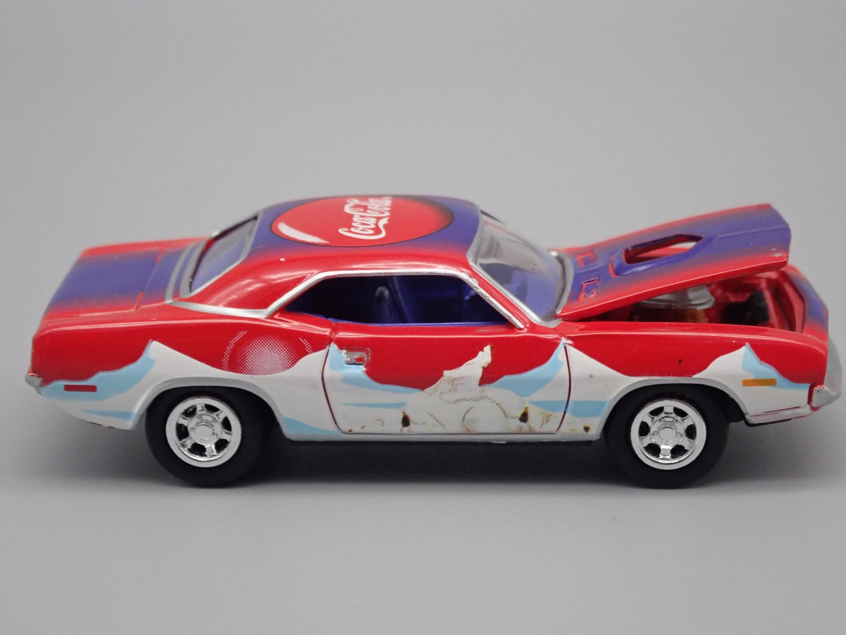 1970 PLYMOUTH CUDA COCA-COLA COKE RARE 1:64 SCALE COLLECTIBLE DIECAST MODEL CAR-Burning Rubber Toy Company