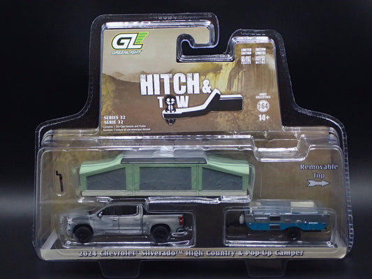2024 CHEVY SILVERADO & POP UP CAMPER 2025 GREENLIGHT RAW CHASE HITCH & TOW 32