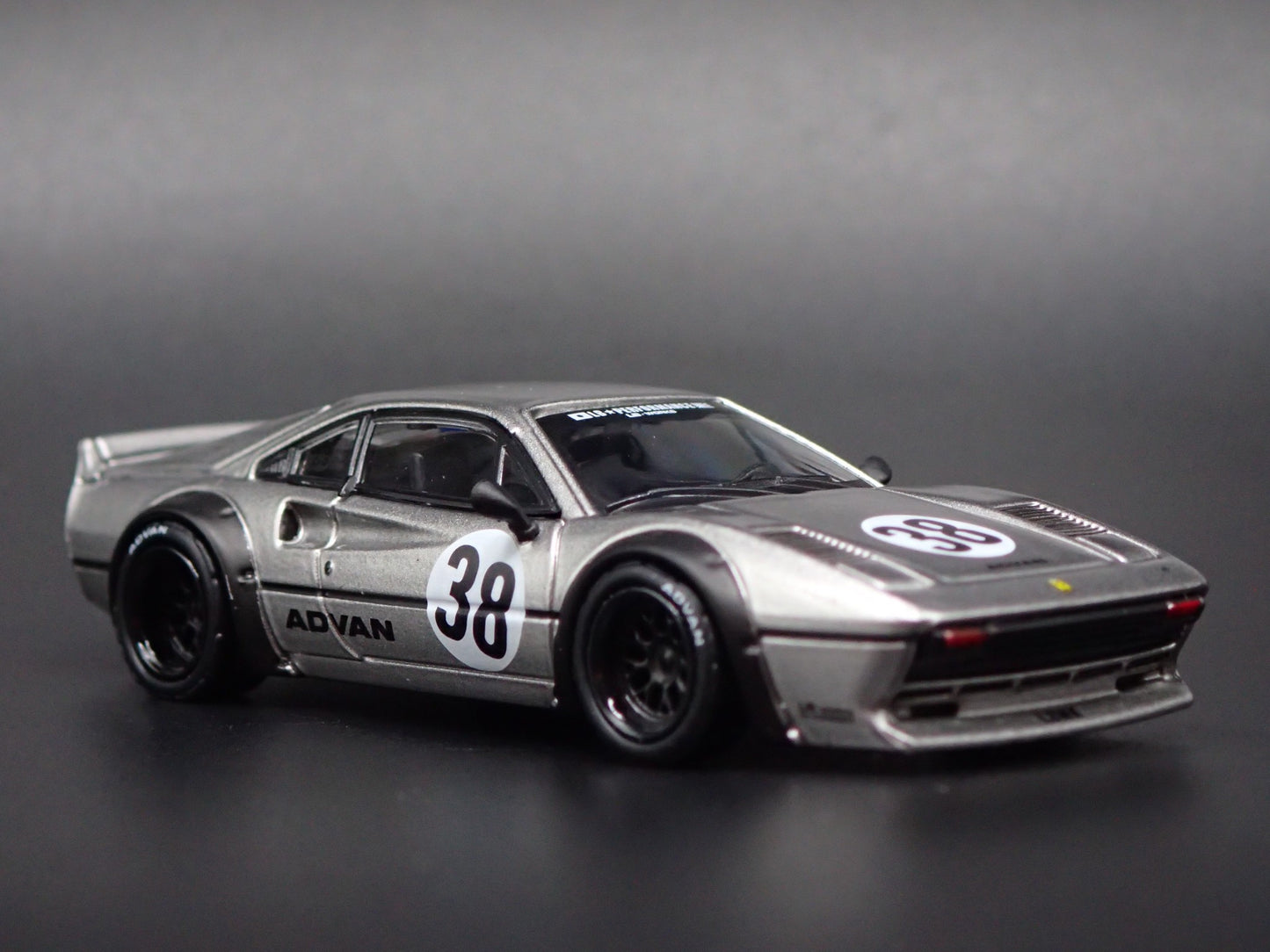 FERRARI 308 GTB LBWK LIBERTY WALK SILVER 1:64 SCALE DIORAMA DIECAST MODEL CAR