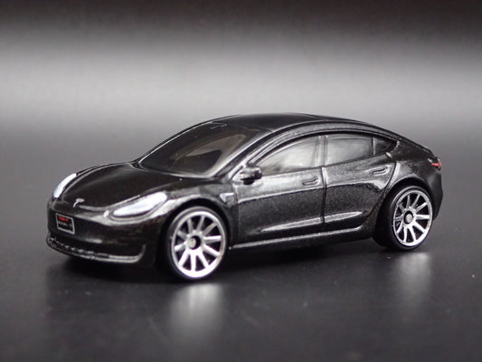 2017-2025 TESLA MODEL 3 BLACK 1:64 SCALE COLLECTIBLE DIORAMA DIECAST MODEL  CAR