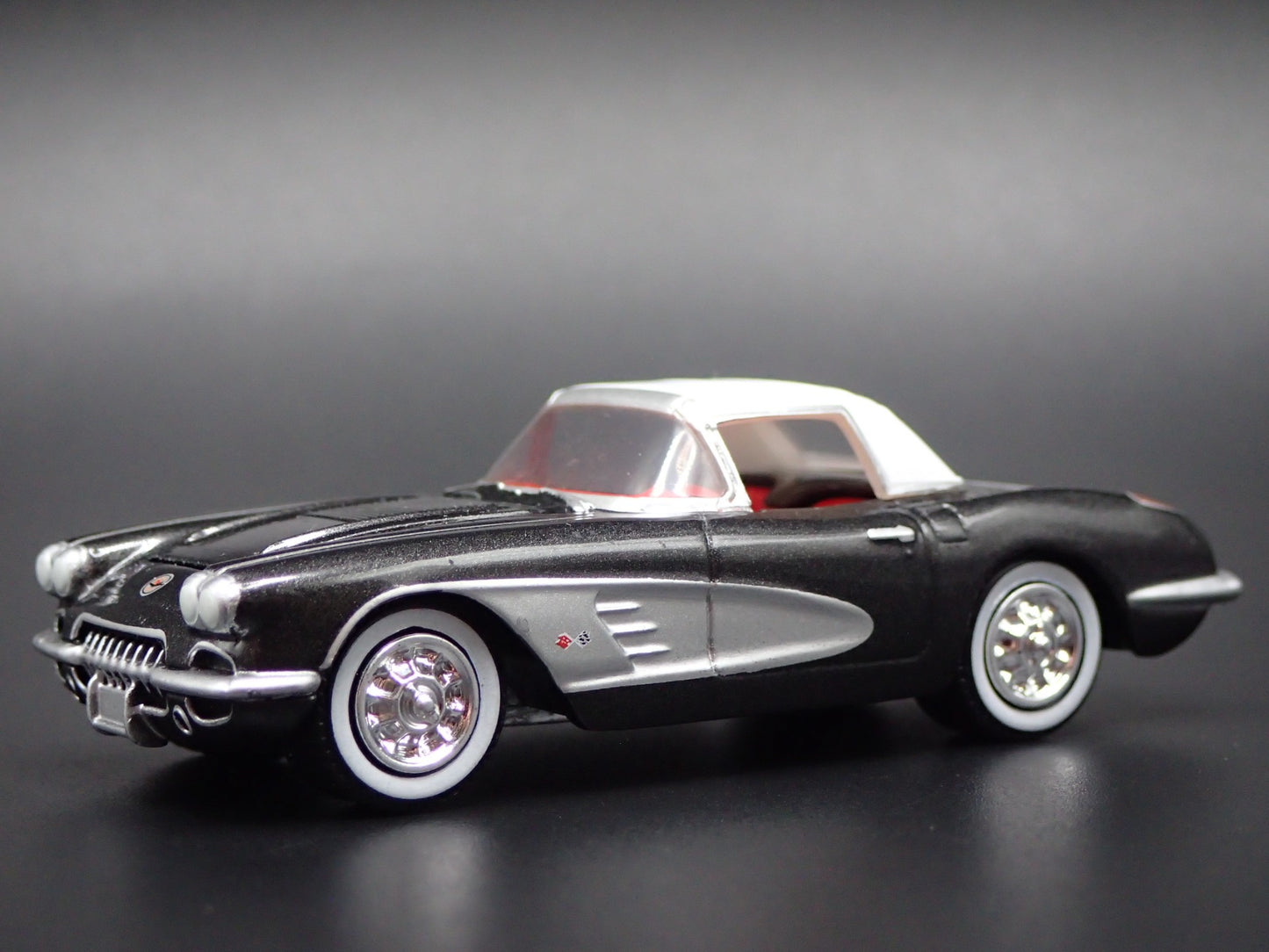 1958 58 CHEVY CHEVROLET CORVETTE CONVERTIBLE BLACK 1:64 SCALE DIECAST MODEL CAR