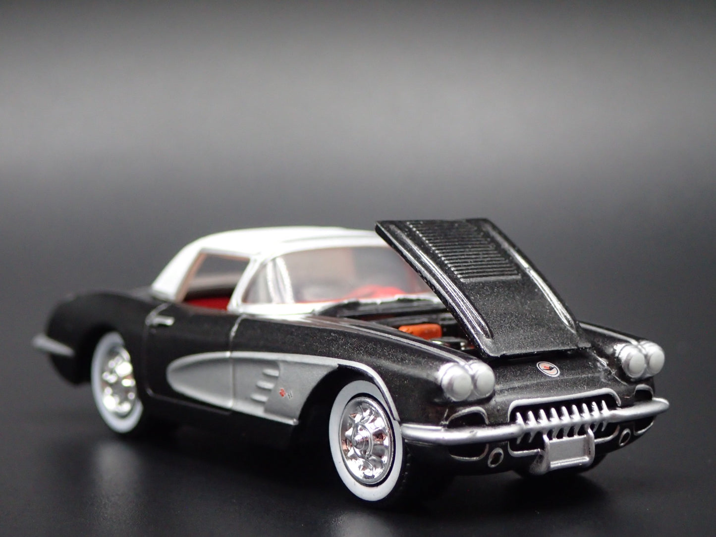 1958 58 CHEVY CHEVROLET CORVETTE CONVERTIBLE BLACK 1:64 SCALE DIECAST MODEL CAR