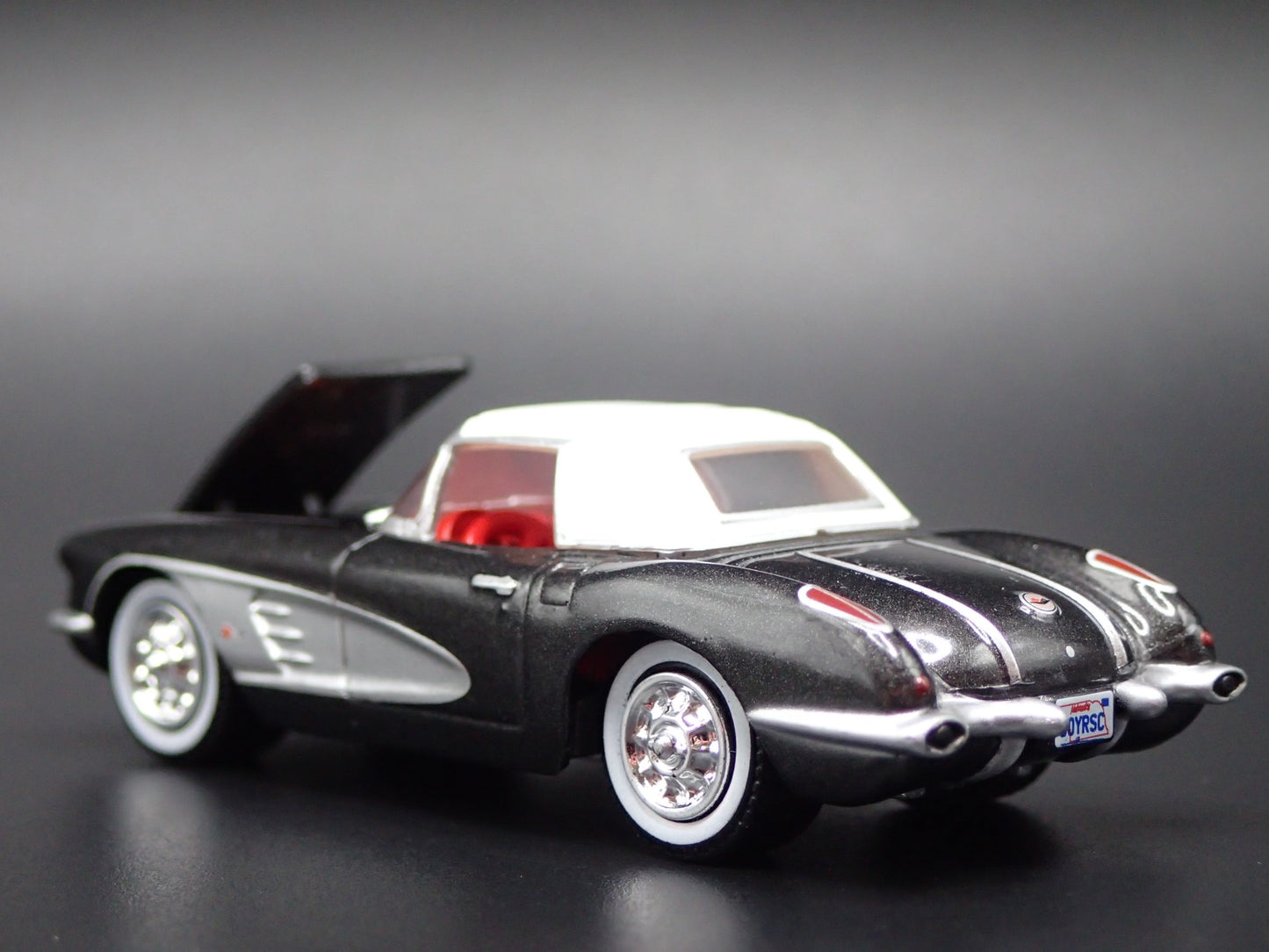 1958 58 CHEVY CHEVROLET CORVETTE CONVERTIBLE BLACK 1:64 SCALE DIECAST MODEL CAR