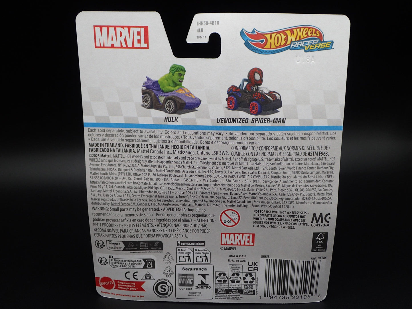 2025 HOT WHEELS RACER VERSE VENOMIZED SPIDER MAN MARVEL