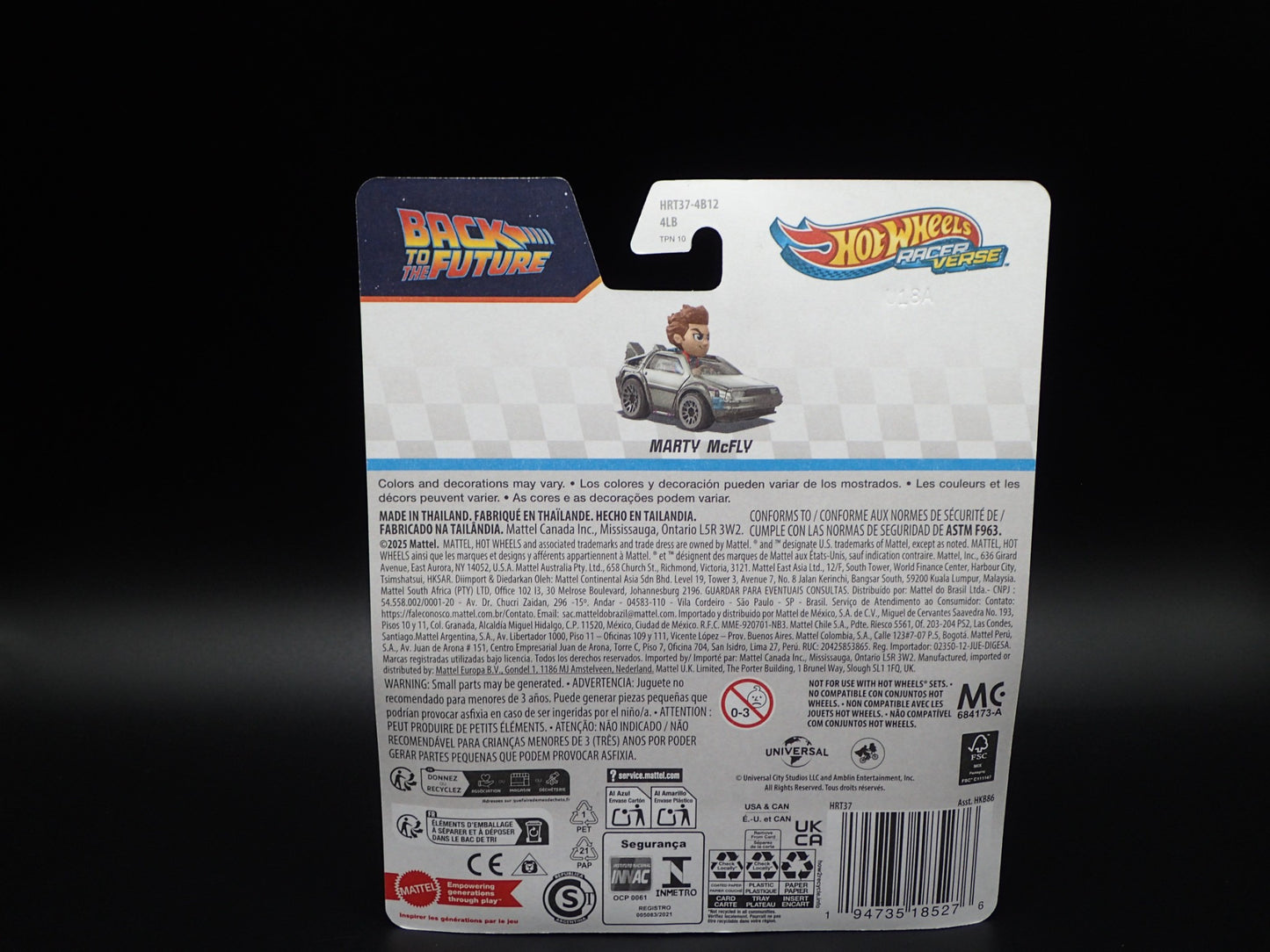 2025 HOT WHEELS RACER VERSE MARTY MCFLY BACK TO THE FUTURE