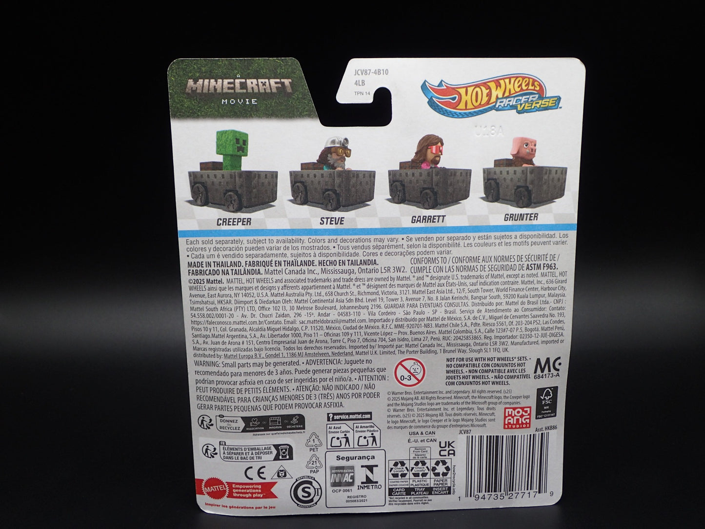 2025 HOT WHEELS RACER VERSE GARRETT A MINECRAFT MOVIE