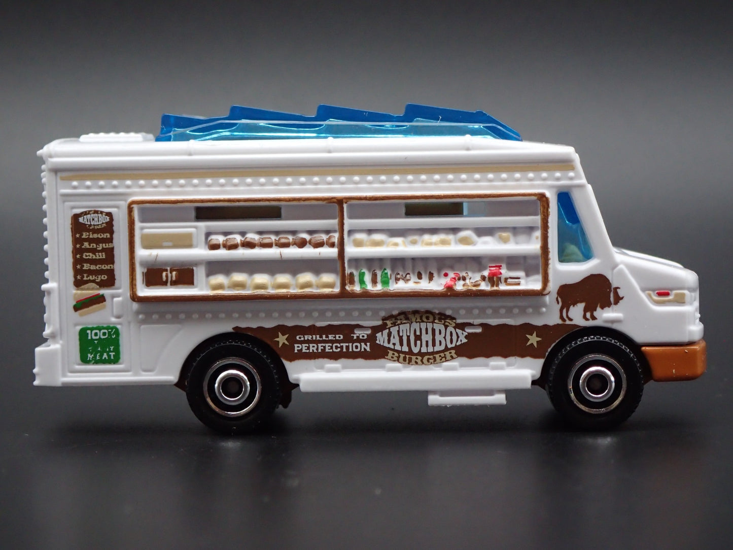 FOOD TRUCK BILLS BISON BURGER WHITE RARE 1:64 MB SCALE DIORAMA DIECAST MODEL CAR