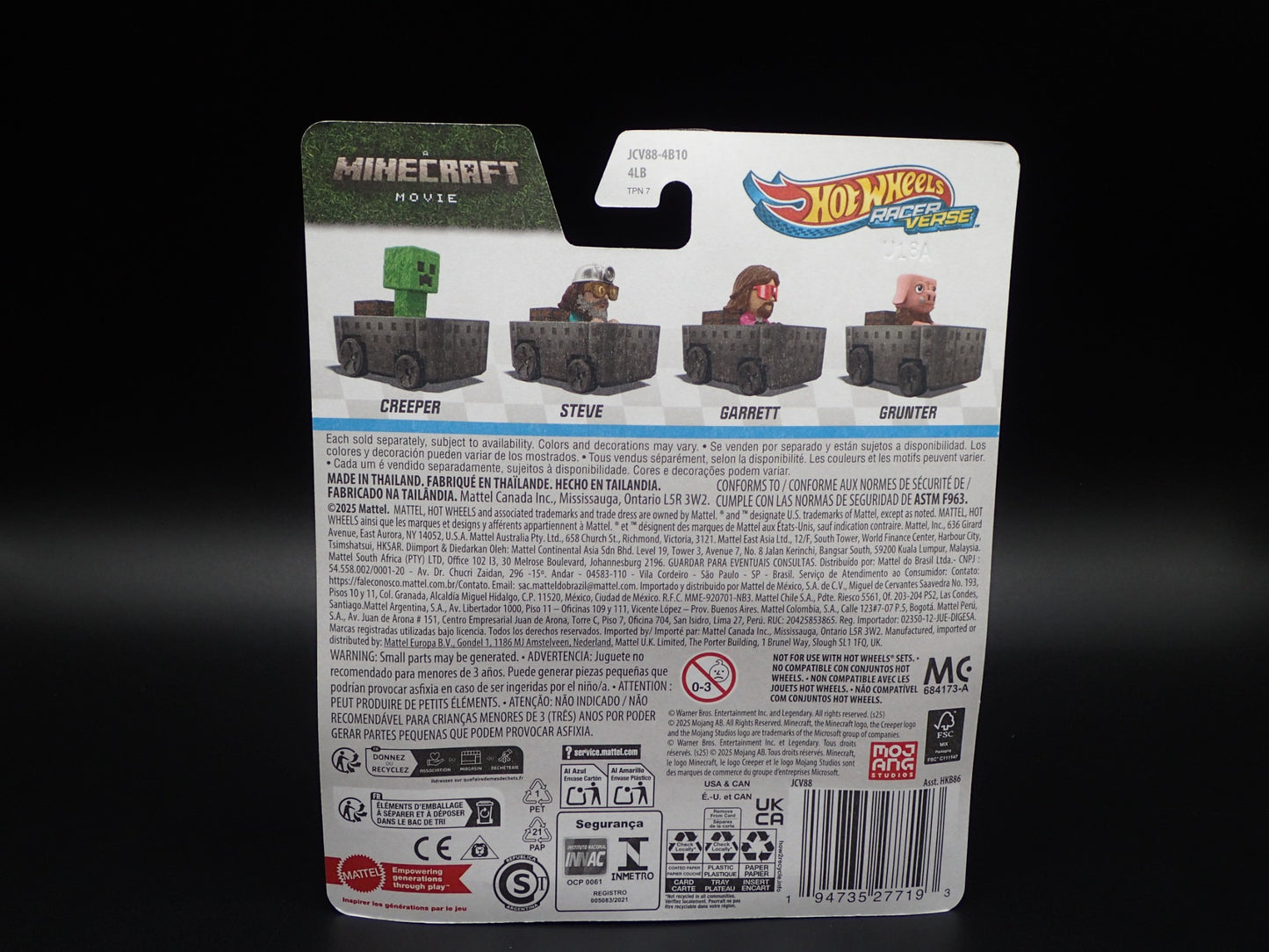 2025 HOT WHEELS RACER VERSE GRUNTER A MINECRAFT MOVIE