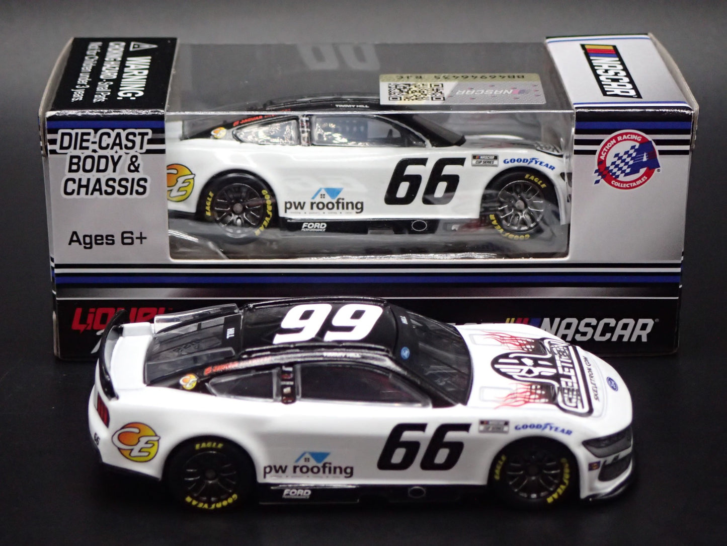 2025 25 FORD MUSTANG 66 TIMMY HILL SKELETRON NASCAR 1:64 SCALE DIECAST MODEL CAR
