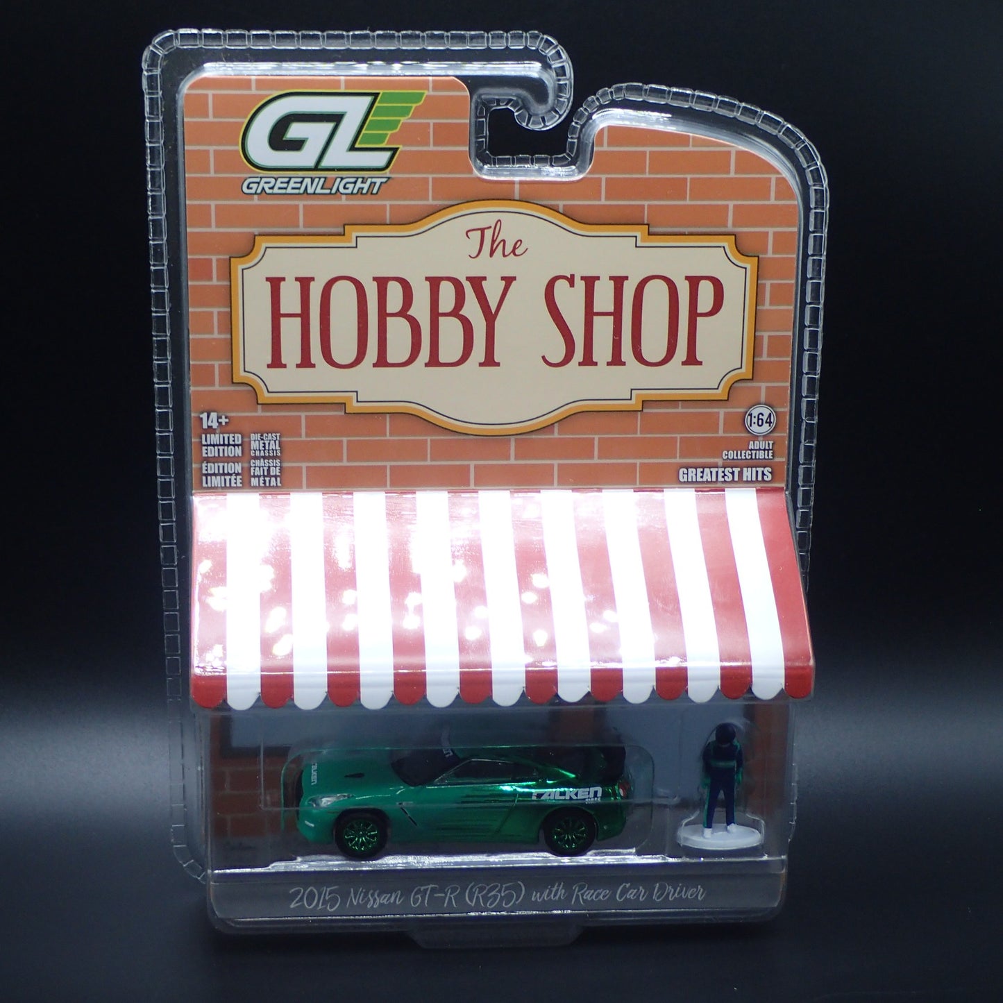 2026 GREENLIGHT GREEN MACHINE 2015 NISSAN GTR R35 FALKEN HOBBY SHOP GREATEST HIT