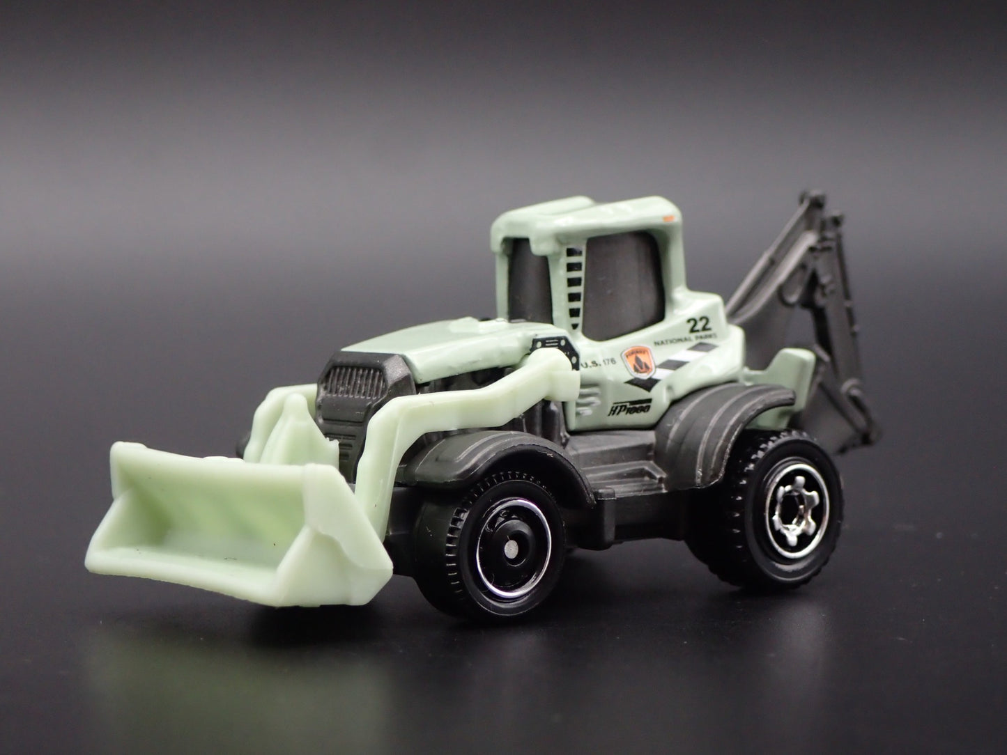 BACKHOE NATIONAL PARKS CONTRUCTION GREEN 1:64 MB SCALE DIORAMA DIECAST MODEL CAR